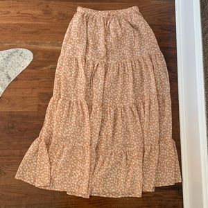 XS aerie leopard midi skirt